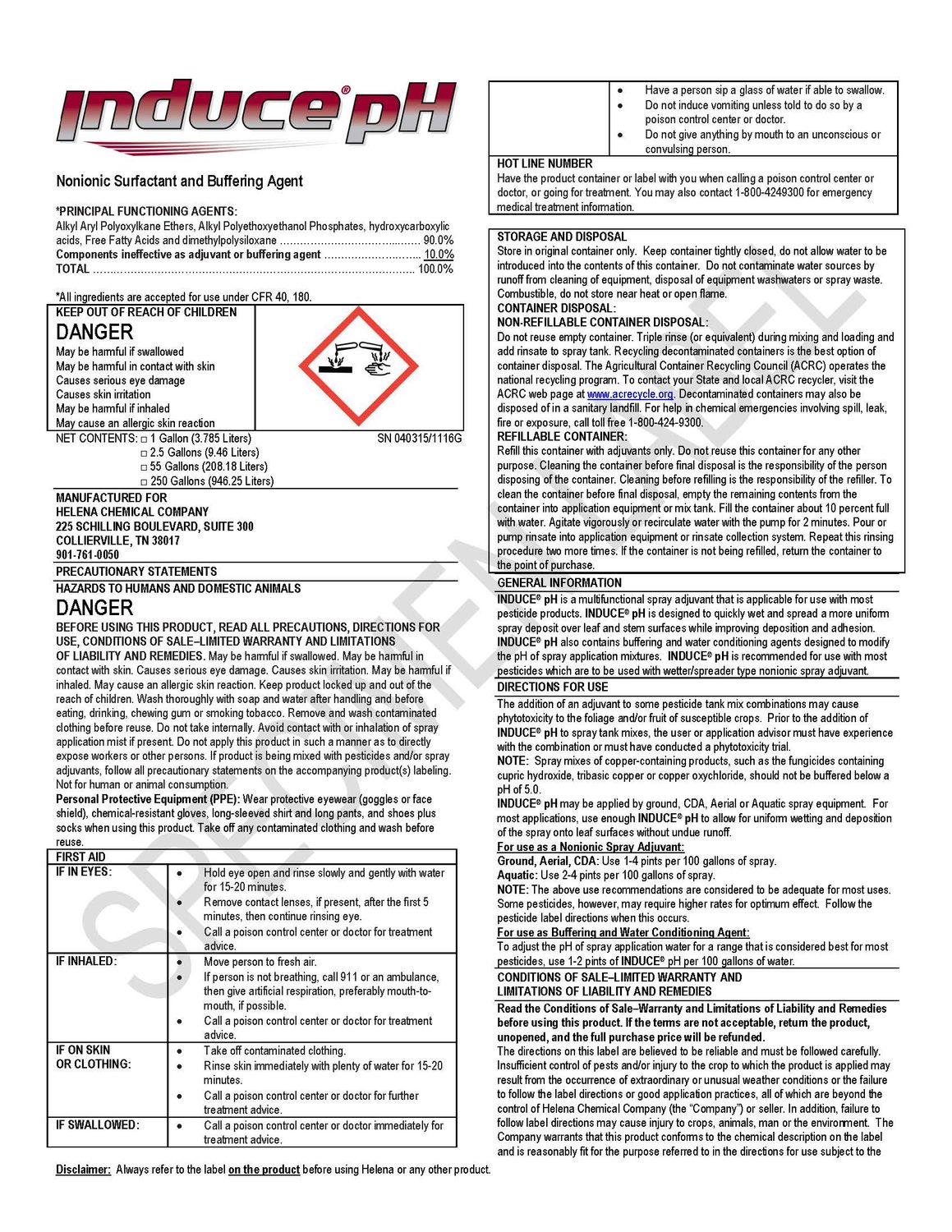 Induce pH (Helena Ag)