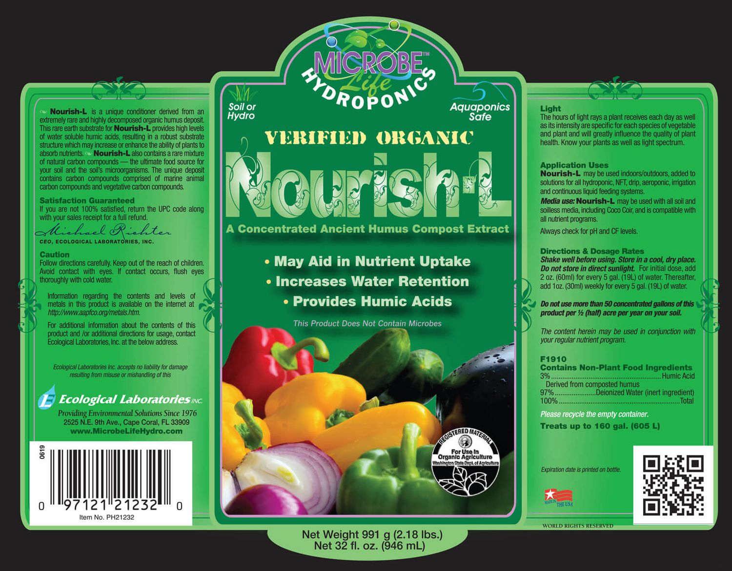 MICROBE Life® Hydroponics Nourish-L Liquid Fertilizer