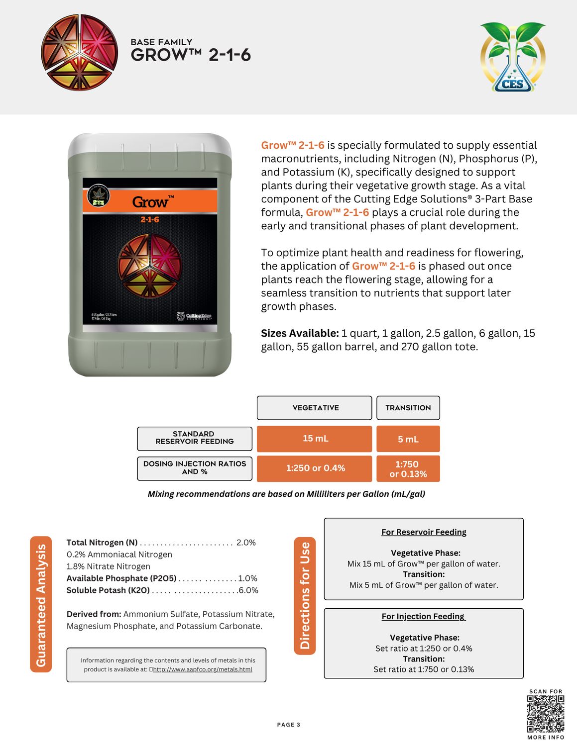 Cutting Edge Solutions® Grow 2-1-6