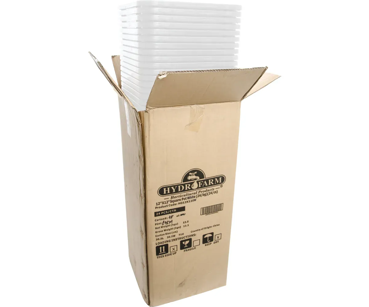 Active Aqua 12" x 12" Square White Pot