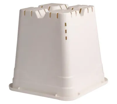 Active Aqua 12" x 12" Square White Pot