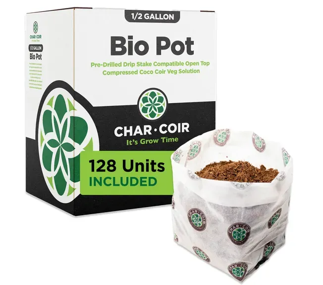 Char Coir BioPot, 1/2 Gallon