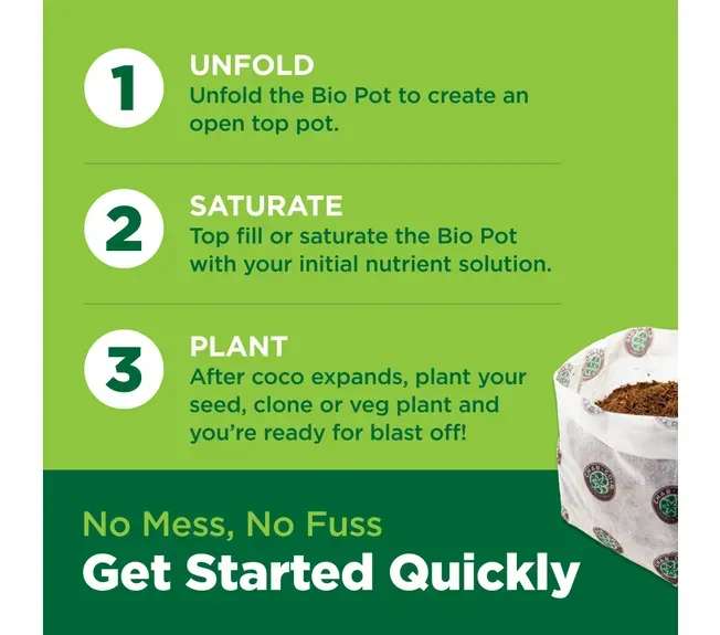 Char Coir BioPot, 1/2 Gallon