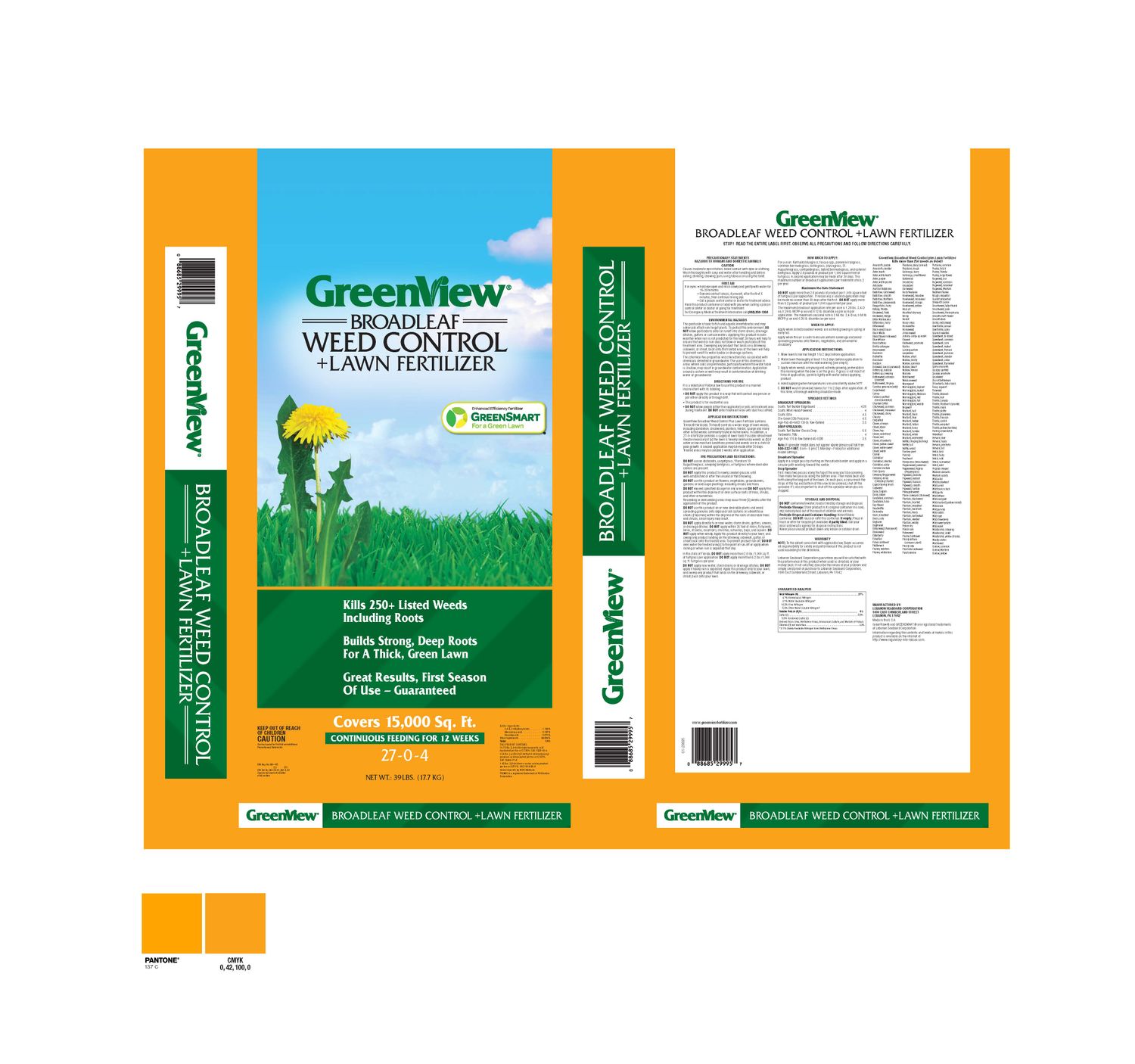 GreenView® Broadleaf Weed Control Plus Lawn Food with GreenSmart® 27-0-4
