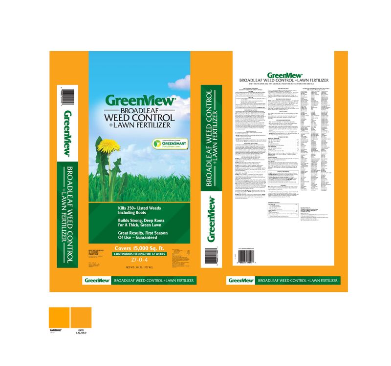 GreenView® Broadleaf Weed Control Plus Lawn Food with GreenSmart® 27-0-4 GreenView® Broadleaf Weed Control Plus Lawn Food with GreenSmart® 27-0-4