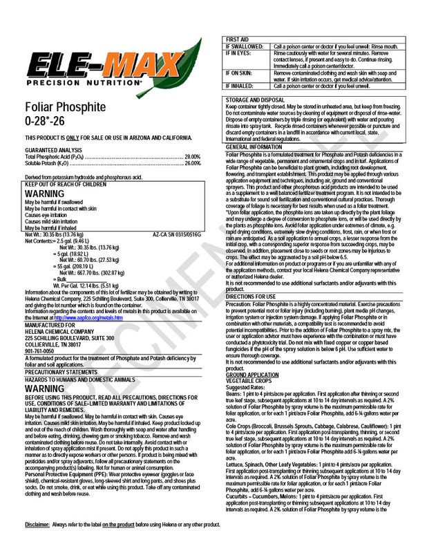 Ele-Max Foliar Phosphite (Helena Agri)