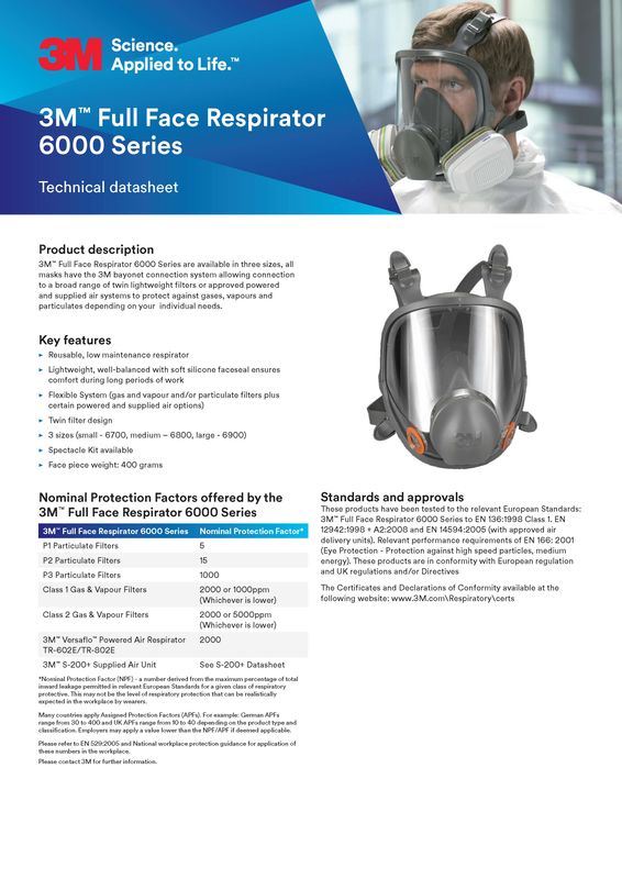 3M™ Reusable Full Face Mask 6000 Series
