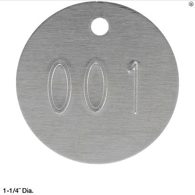 Round Numbered Aluminum Tags