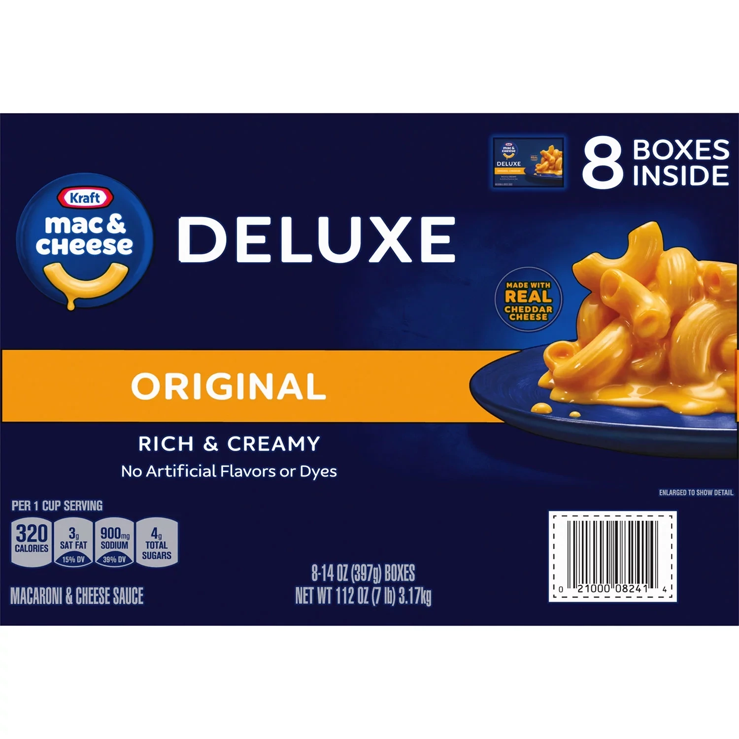 Kraft Deluxe Original Cheddar Macaroni and Cheese Dinner (14 oz., 8 pk.)