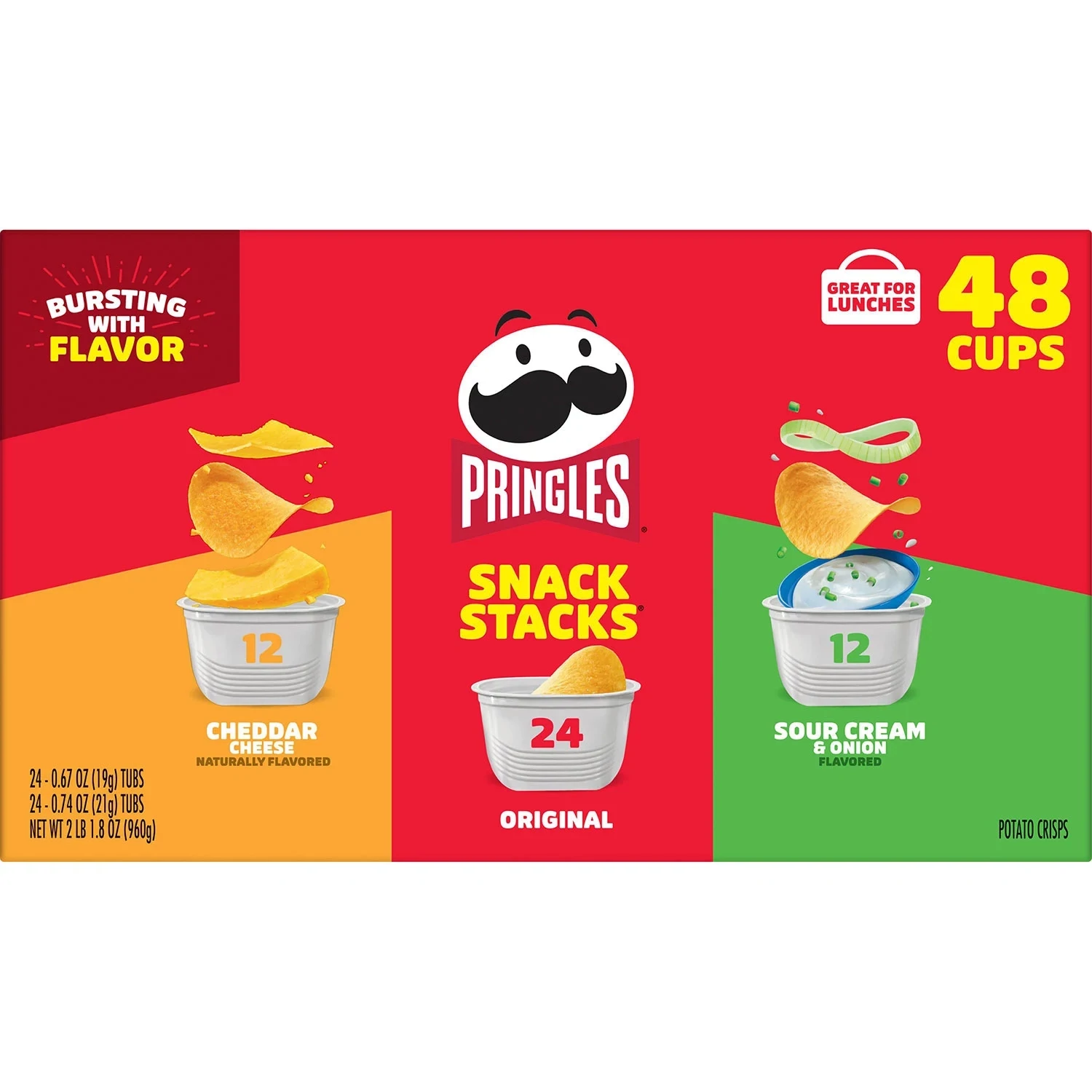 Pringles Potato Crisps Chips, Variety Pack, Snacks Stacks (33.8 oz. box, 48 ct.)