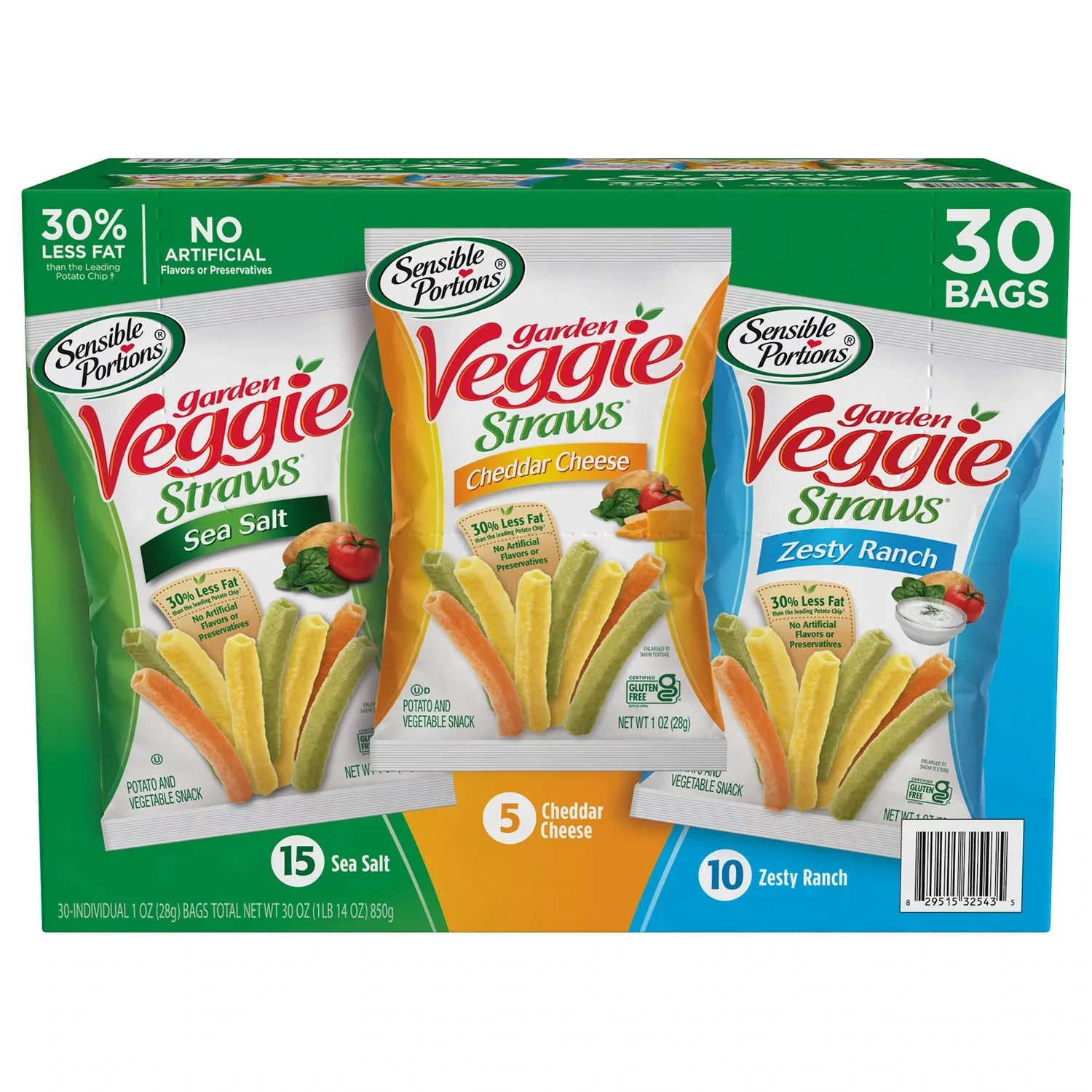 Sensible Portions Garden Veggie Straw Variety Pack 30 pk.