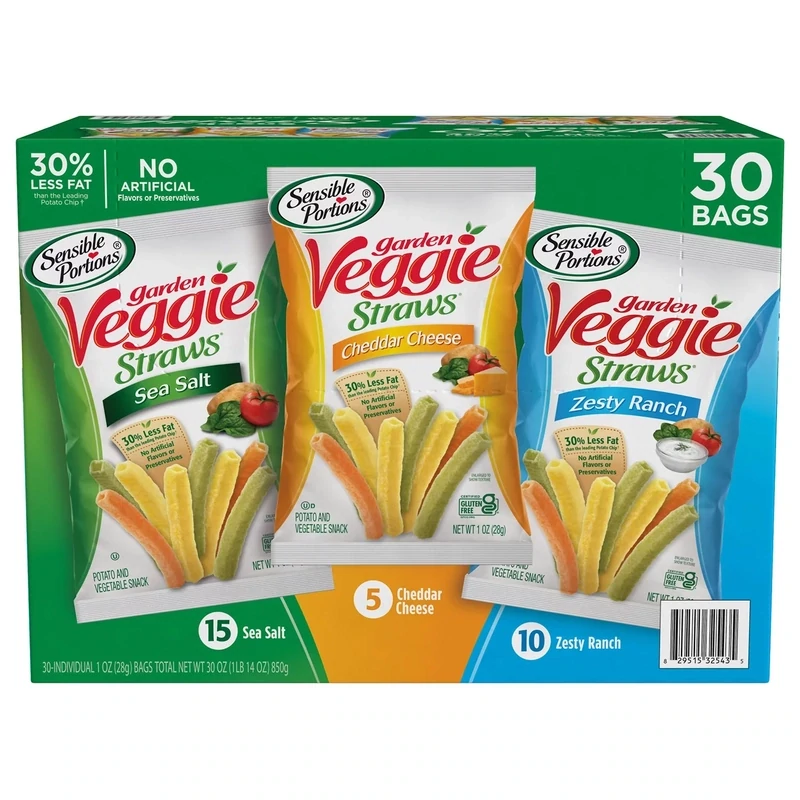Sensible Portions Garden Veggie Straw Variety Pack 30 pk.