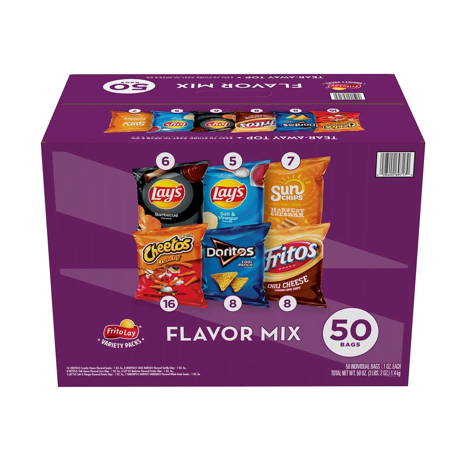 Frito-Lay Flavor Mix Chips and Snacks Variety Pack 50 pk.