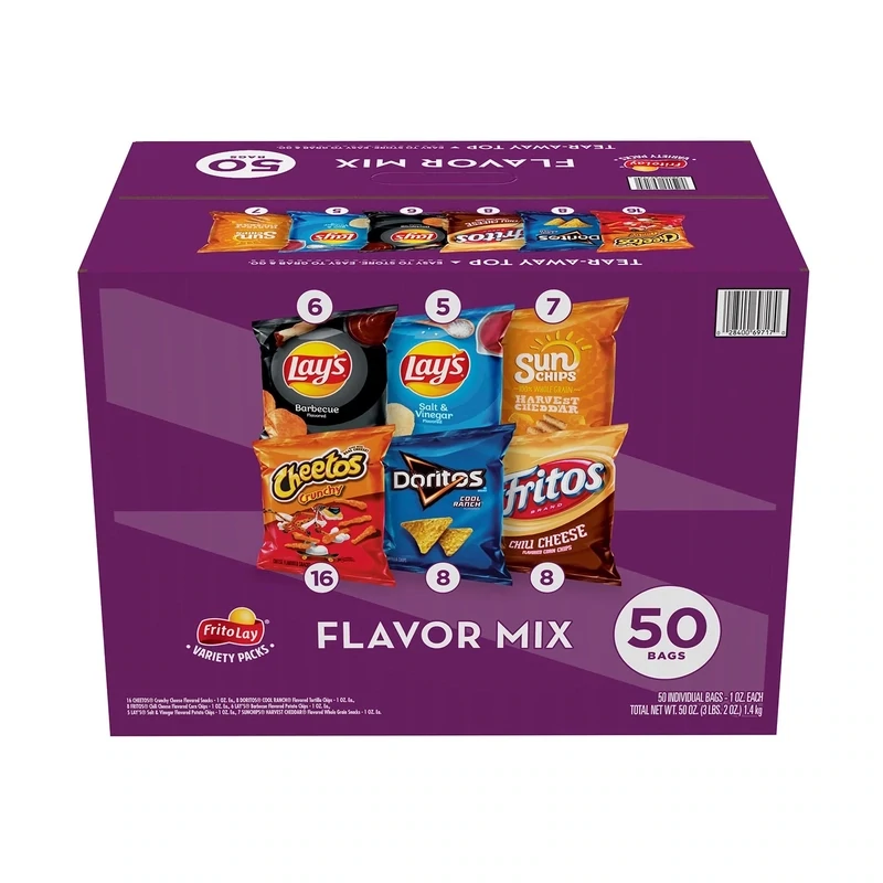 Frito-Lay Flavor Mix Chips and Snacks Variety Pack 50 pk.