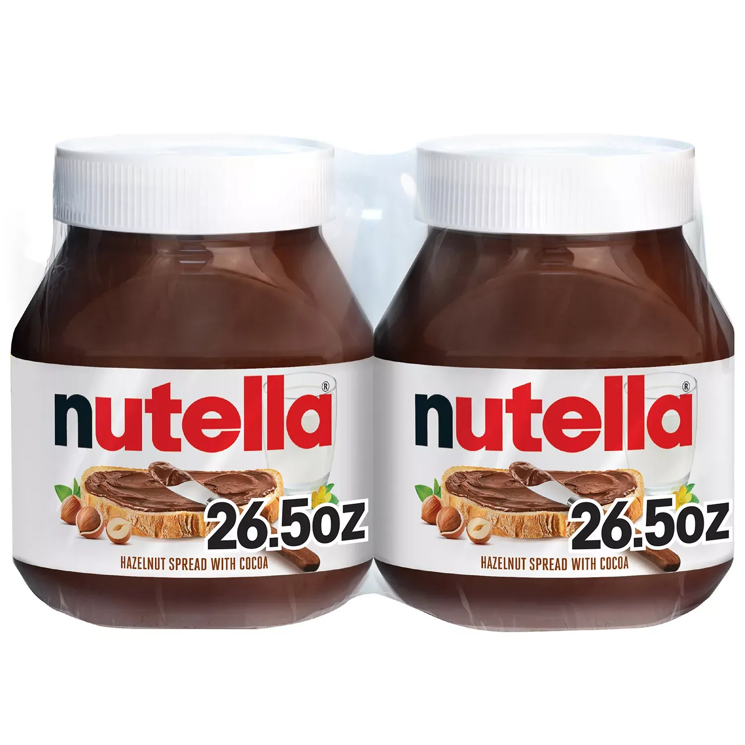 Nutella Hazelnut Spread with Cocoa for Breakfast, 2pk