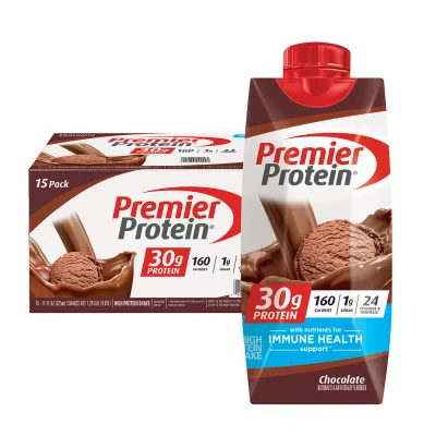 Premier Protein 30g High Protein Shake, Chocolate 11 fl. oz., 15 pk