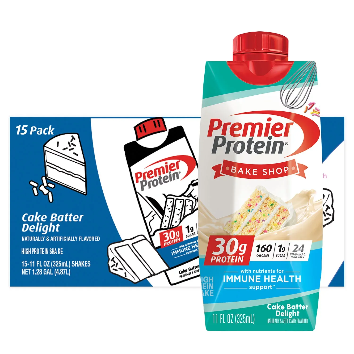 Premier Protein 30g High Protein Shake, Cake Batter Delight 11 fl. oz., 15 pk.