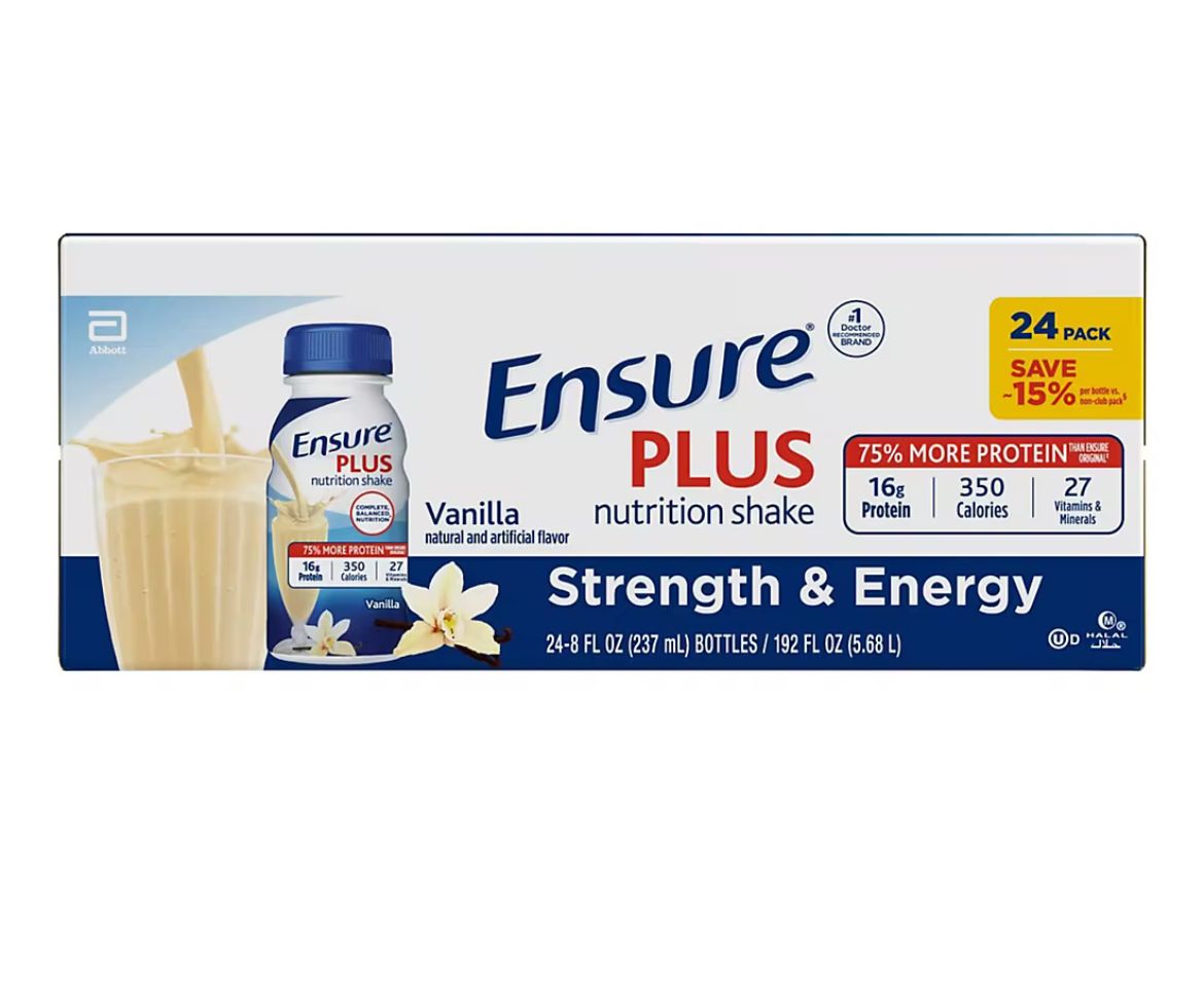 Ensure Plus Vanilla Nutrition Shake, 24 pk./8 fl. oz.