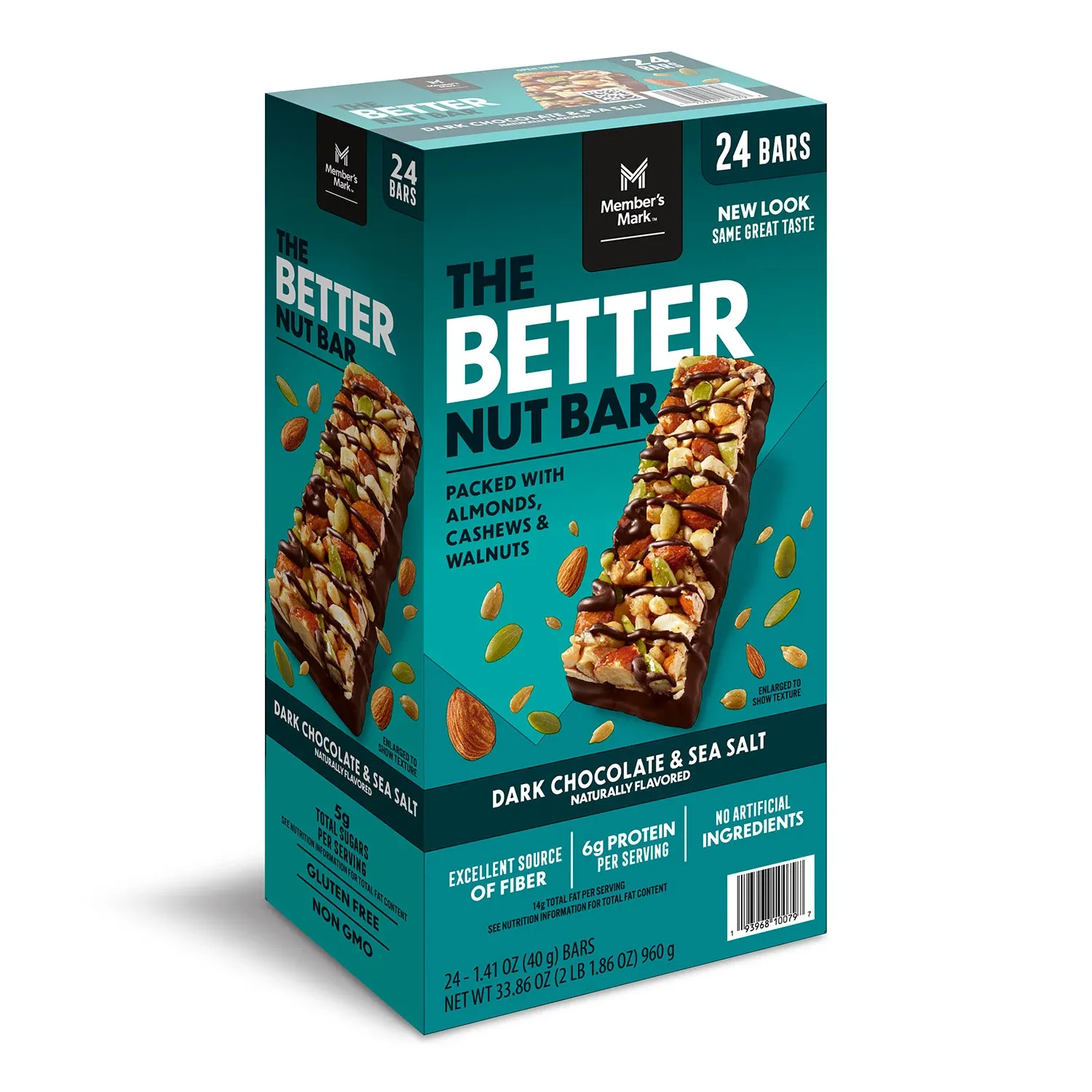 Member&#39;s Mark The Better Nut Bar, Dark Chocolate and Sea Salt, 24 ct.