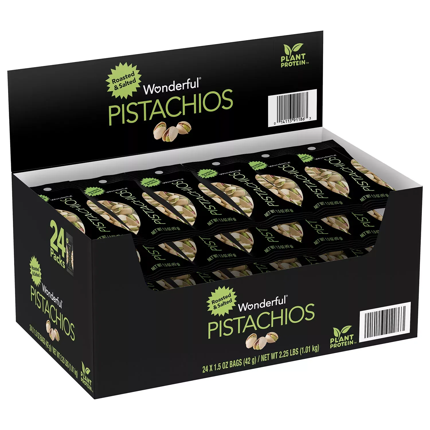 Wonderful Pistachios, Roasted and Salted 1.5 oz., 24 ct.