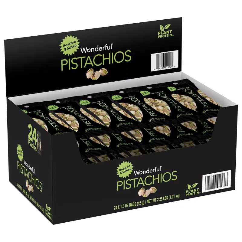 Wonderful Pistachios, Roasted and Salted 1.5 oz., 24 ct.