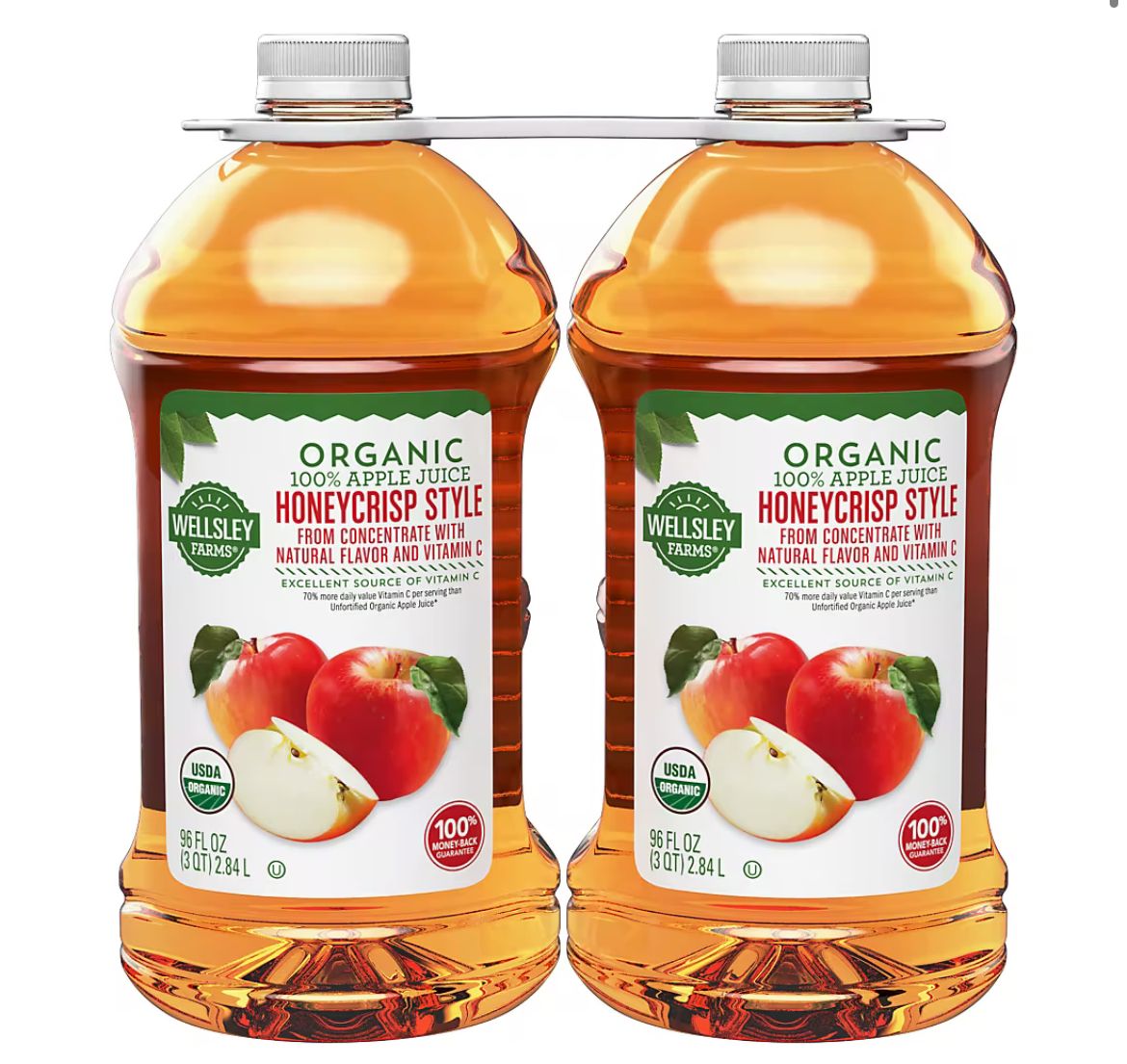 Wellsley Farms Organic Honeycrisp Apple Juice, 2 pk./96 oz.