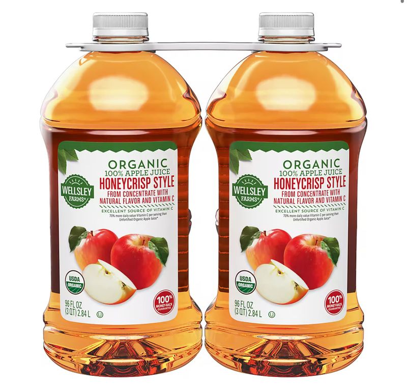 Wellsley Farms Organic Honeycrisp Apple Juice, 2 pk./96 oz.