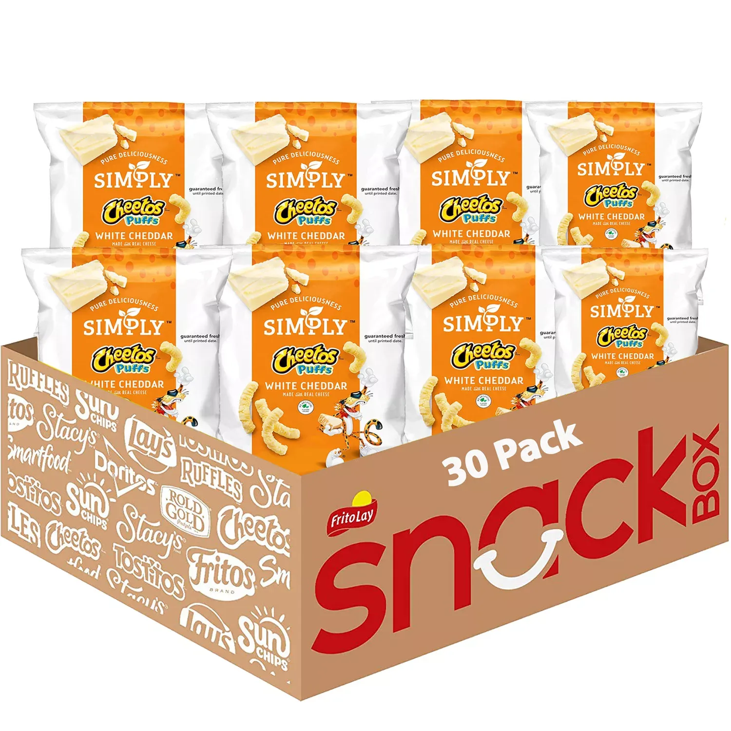 Simply Cheetos White Cheddar Puffs, 0.87 oz., 30 pk.