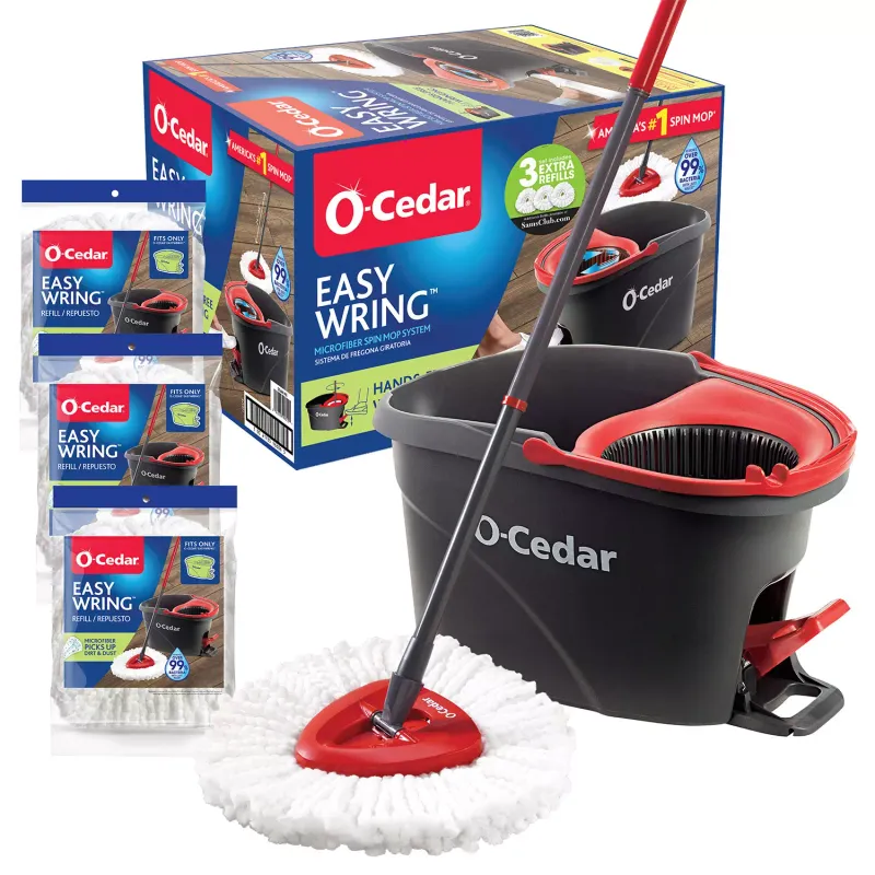 O-Cedar EasyWring Spin Mop &amp; Bucket System with 3 Extra Refills