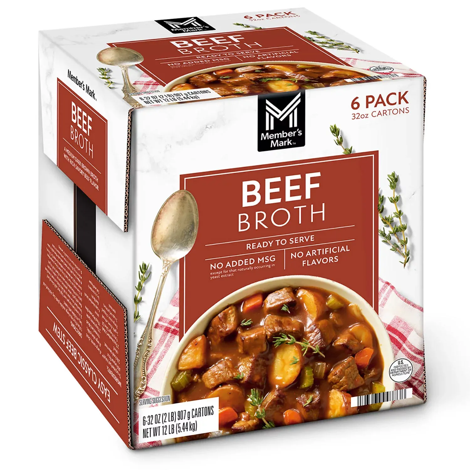 Member&#39;s Mark Conventional Beef Broth 32 oz., 6 pk.
