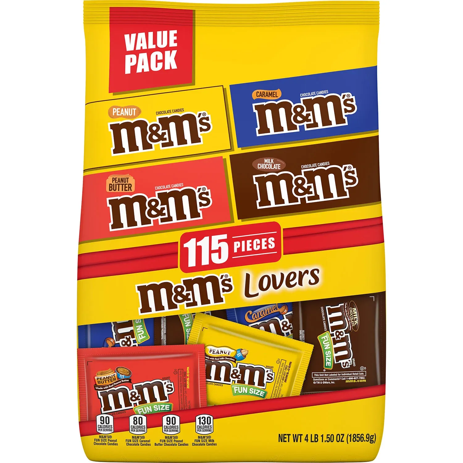 M&amp;M&#39;S Chocolate Variety Pack Candy, Fun Size, 115 pcs.