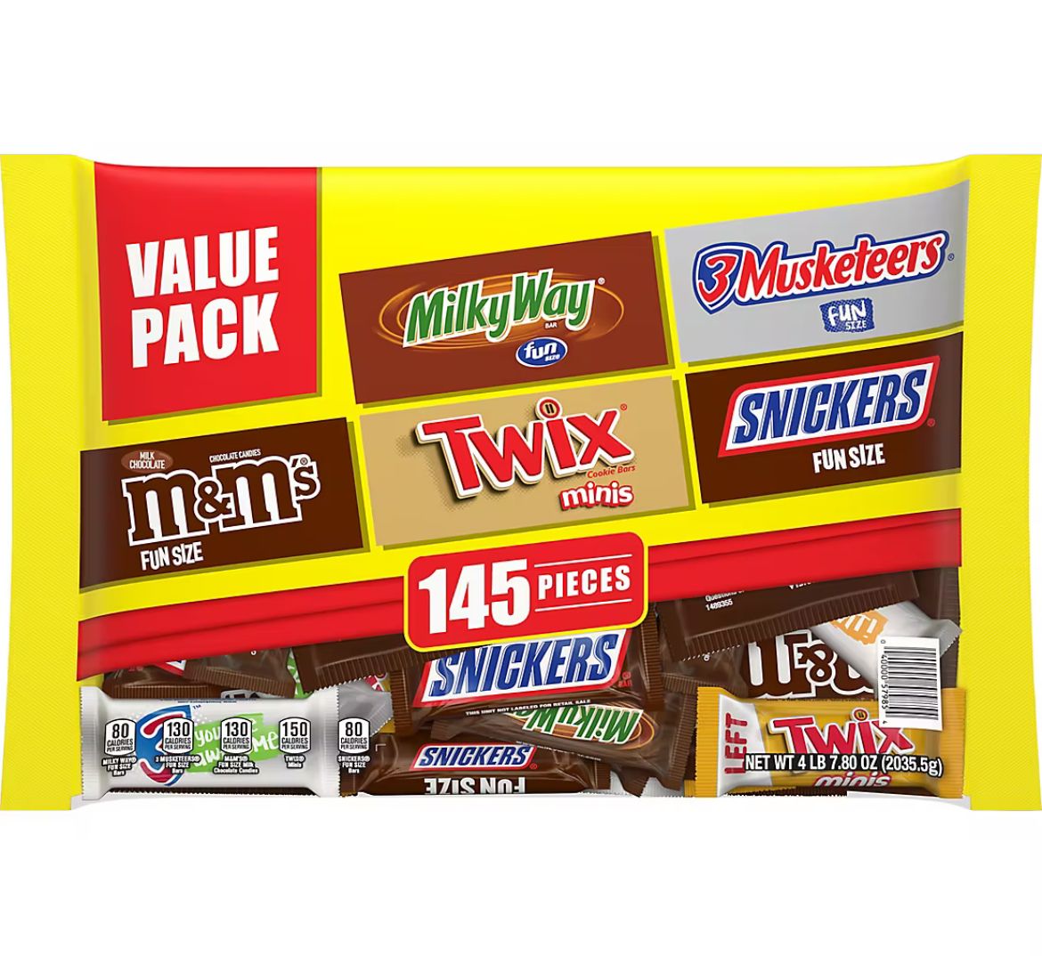 M&amp;M&#39;S, Twix, Snickers &amp; More Bulk Chocolate Candy Variety, 145 ct.