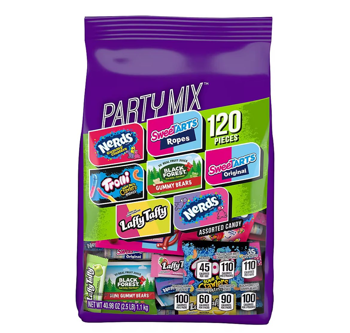 Nerds, Trolli, Laffy Taffy &amp; More, Ferrara Premium Candy Party Mix Stand Up Bag, 120 ct.