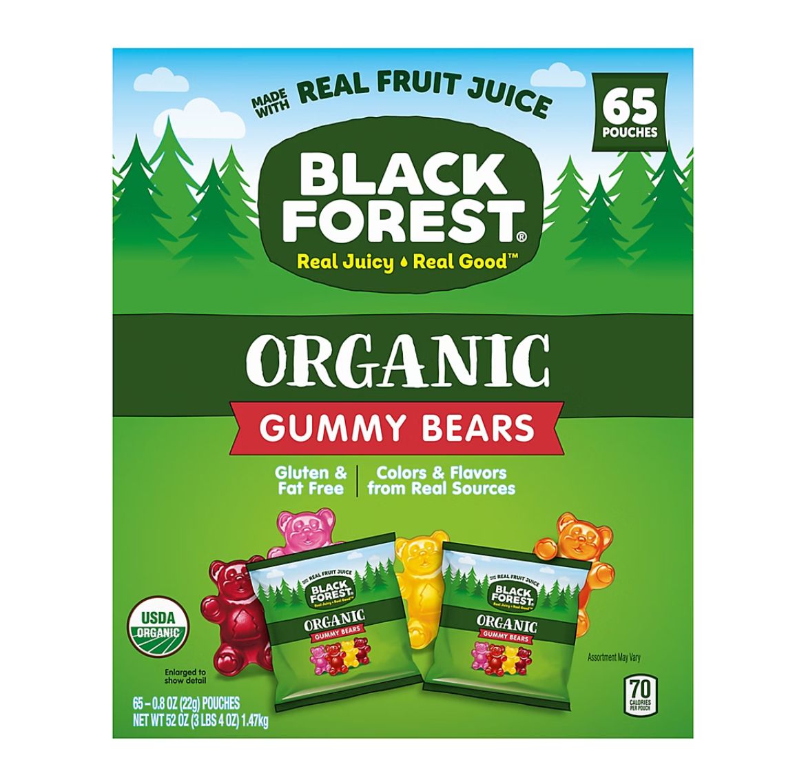 Black Forest Organic Gummy Bears, 65 ct.