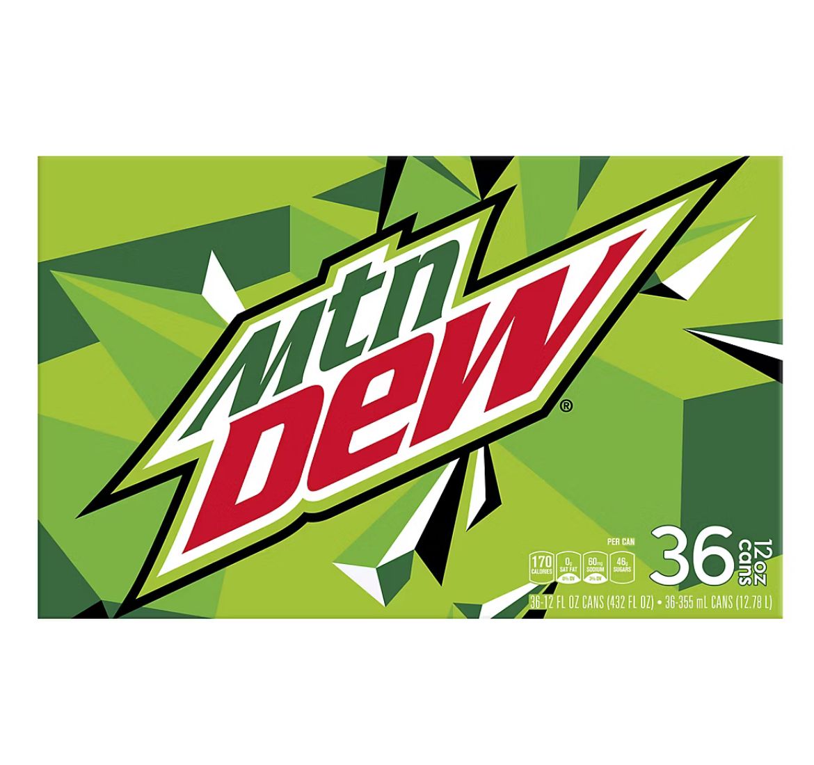 Mountain Dew Cans, 36 pk./12 oz.