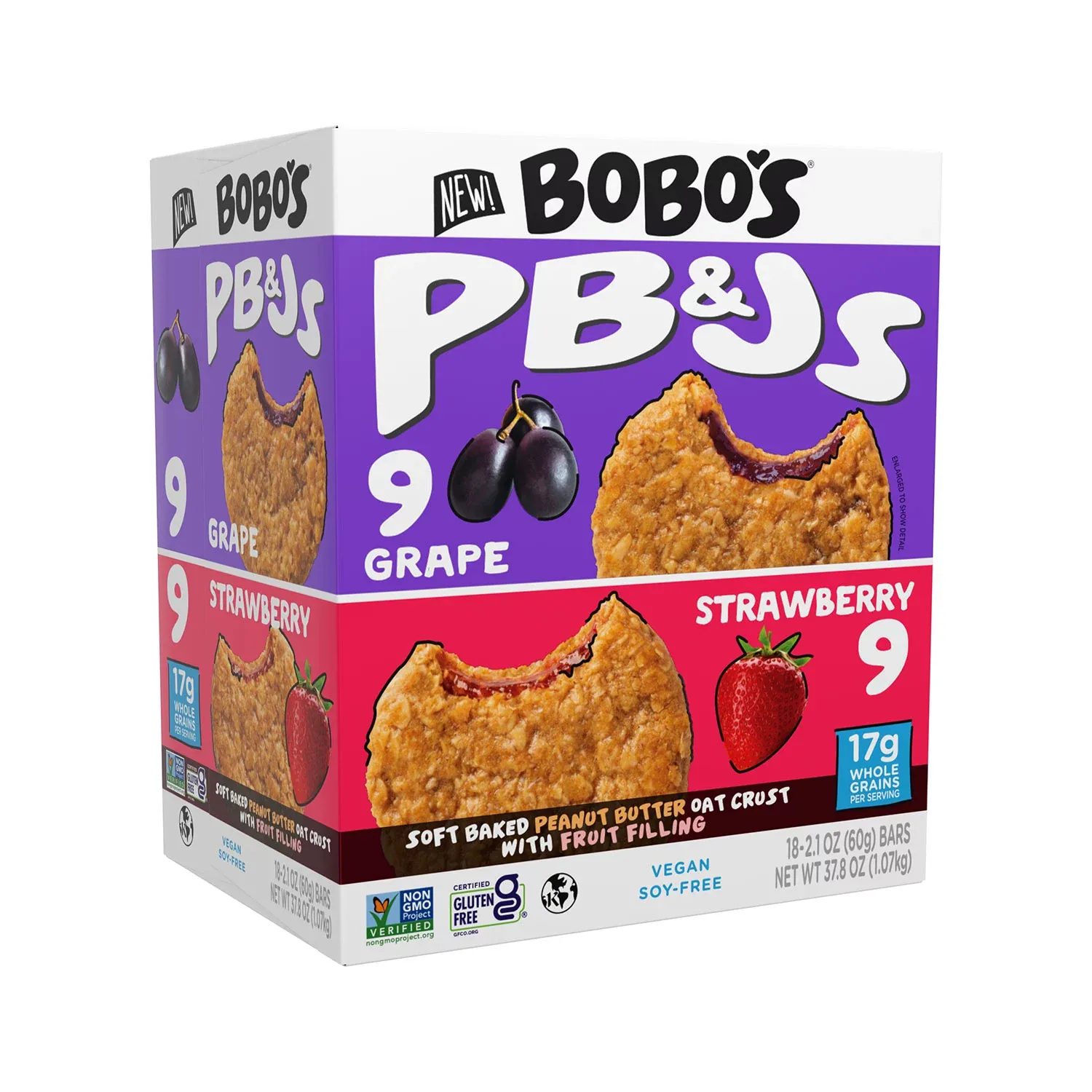 Bobo&#39;s PB&amp;J Oat Snacks, Variety Pack 18 pk.