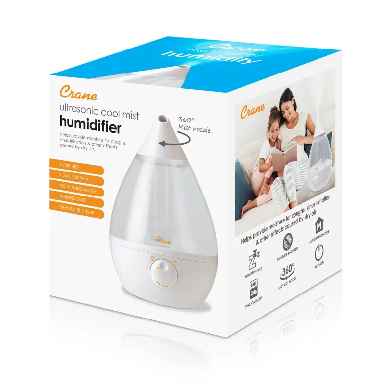 Crane Drop Ultrasonic Cool Mist Humidifier
