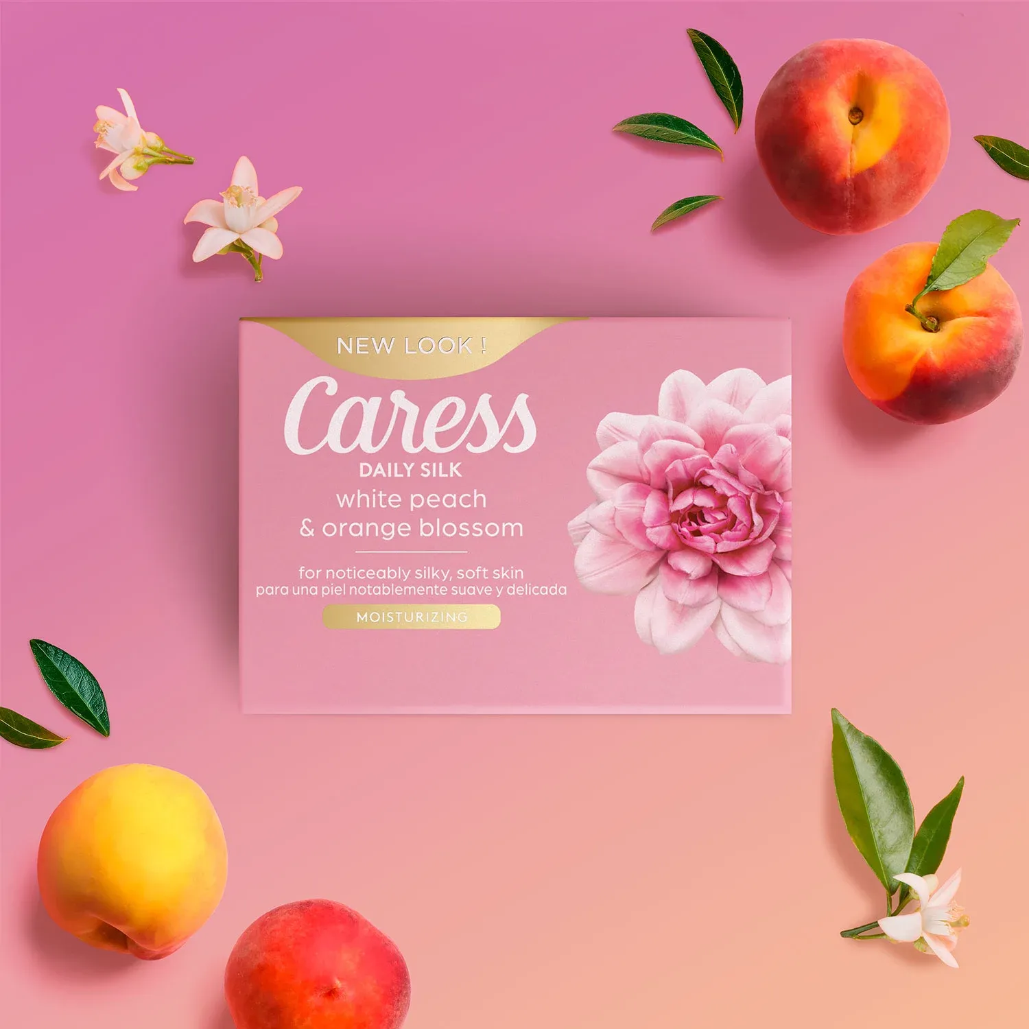 Caress Silkening Daily Silk Beauty Bar, White Peach &amp; Orange Blossom, 3.75 oz., 16 ct.