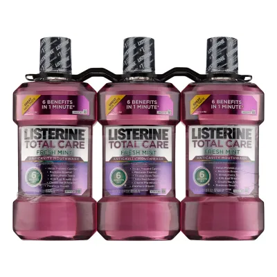 Listerine Total Care Mouthwash, Fresh Mint, 33.8 fl. oz., 3 pk.