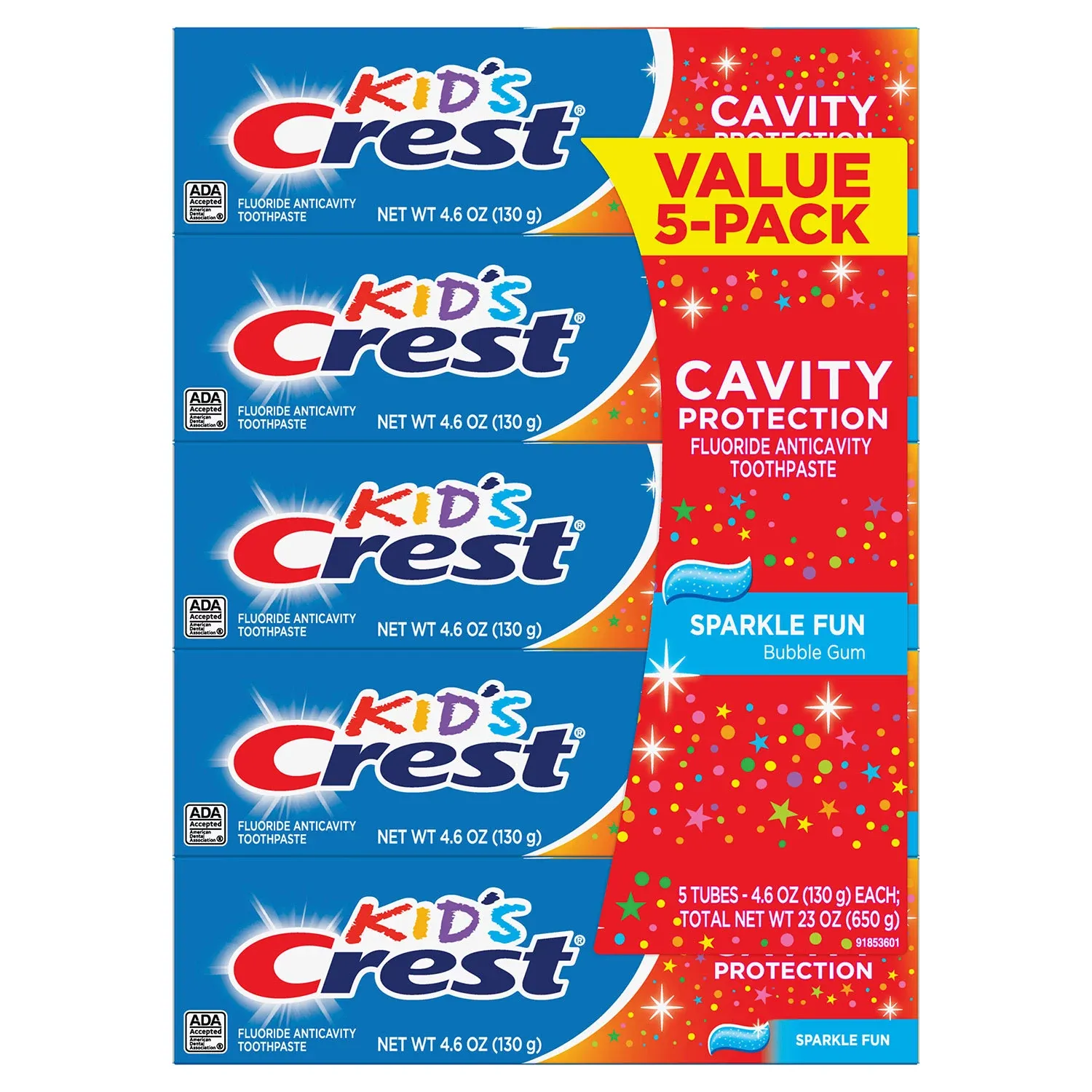 Crest Kid&#39;s Toothpaste, Sparkle Fun, 4.6 oz., 5 pk.