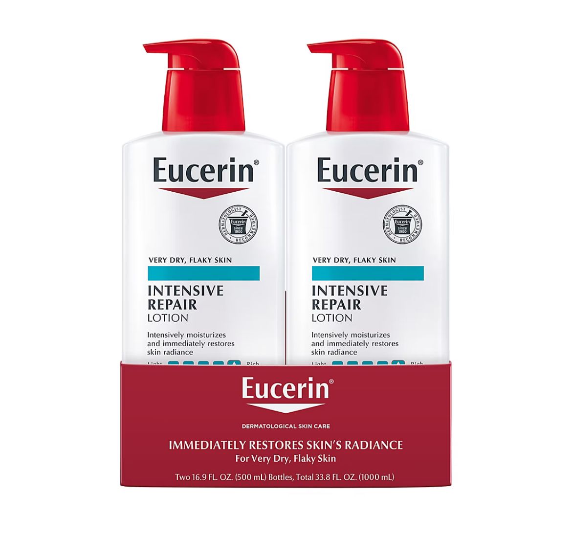 Eucerin Intensive Repair Body Lotion Fragrance-Free Body Moisturizer, 2 pk./16.9 fl. oz.