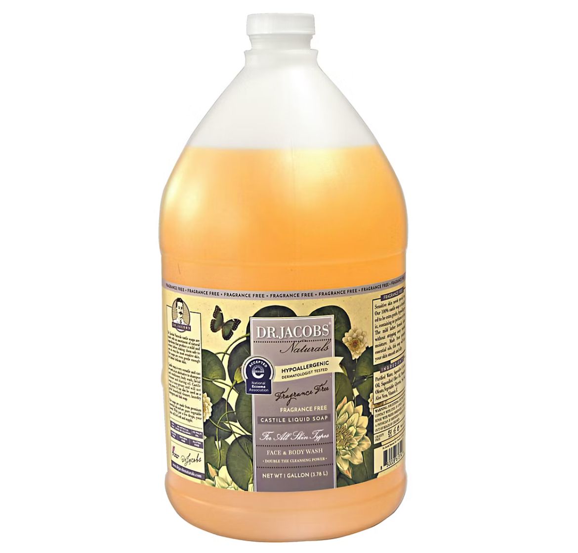 Dr Jacobs Naturals Castile Soap Unscented, 1 gal.
