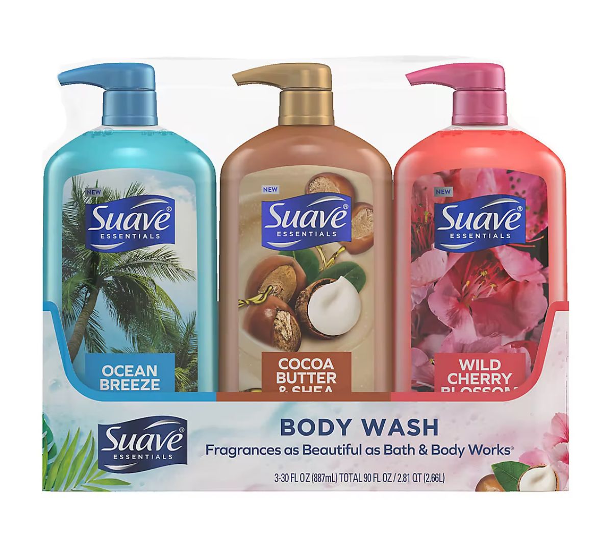 Suave Essentials Gentle Body Wash Variety Pack, 3 pk./30 oz.