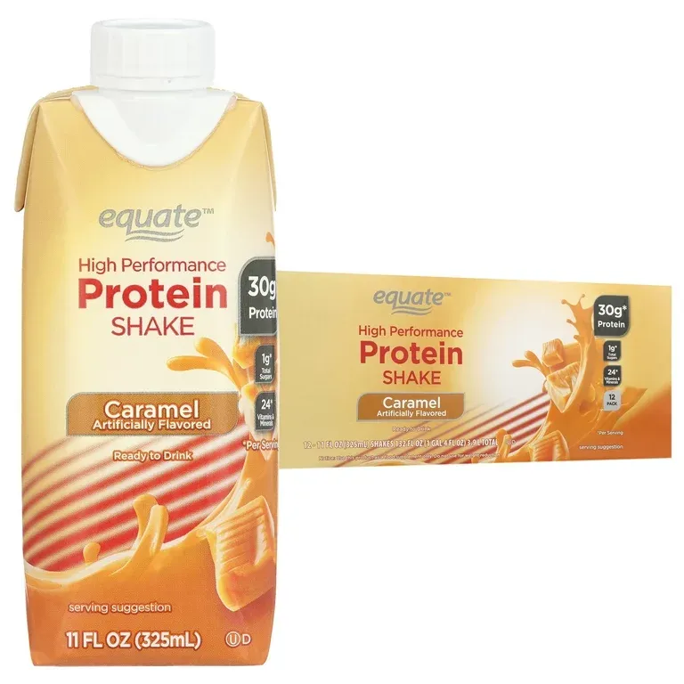 Equate High Performance Protein Shake, Vanilla, 30g Protein, 11 fl oz, 12 Ct