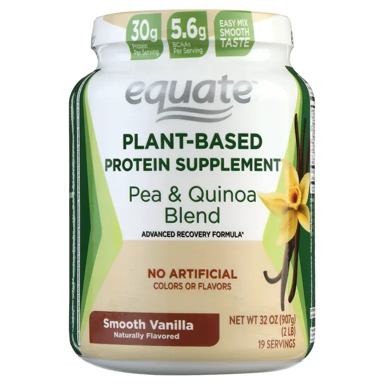 Equate Plant-Based Protein Supplement, Smooth Vanilla, 2 lbs