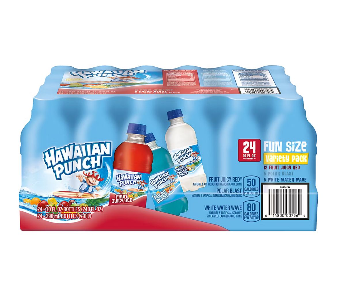 Hawaiian Punch Red White and Blue Variety Pack Bottles, 24 pk./10 fl. oz.