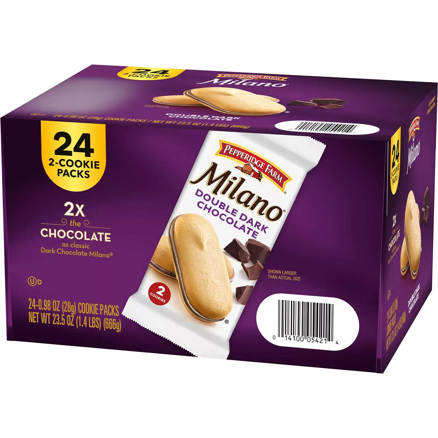 Milano Double Dark Chocolate Cookies, 0.98 oz., 24 pk.