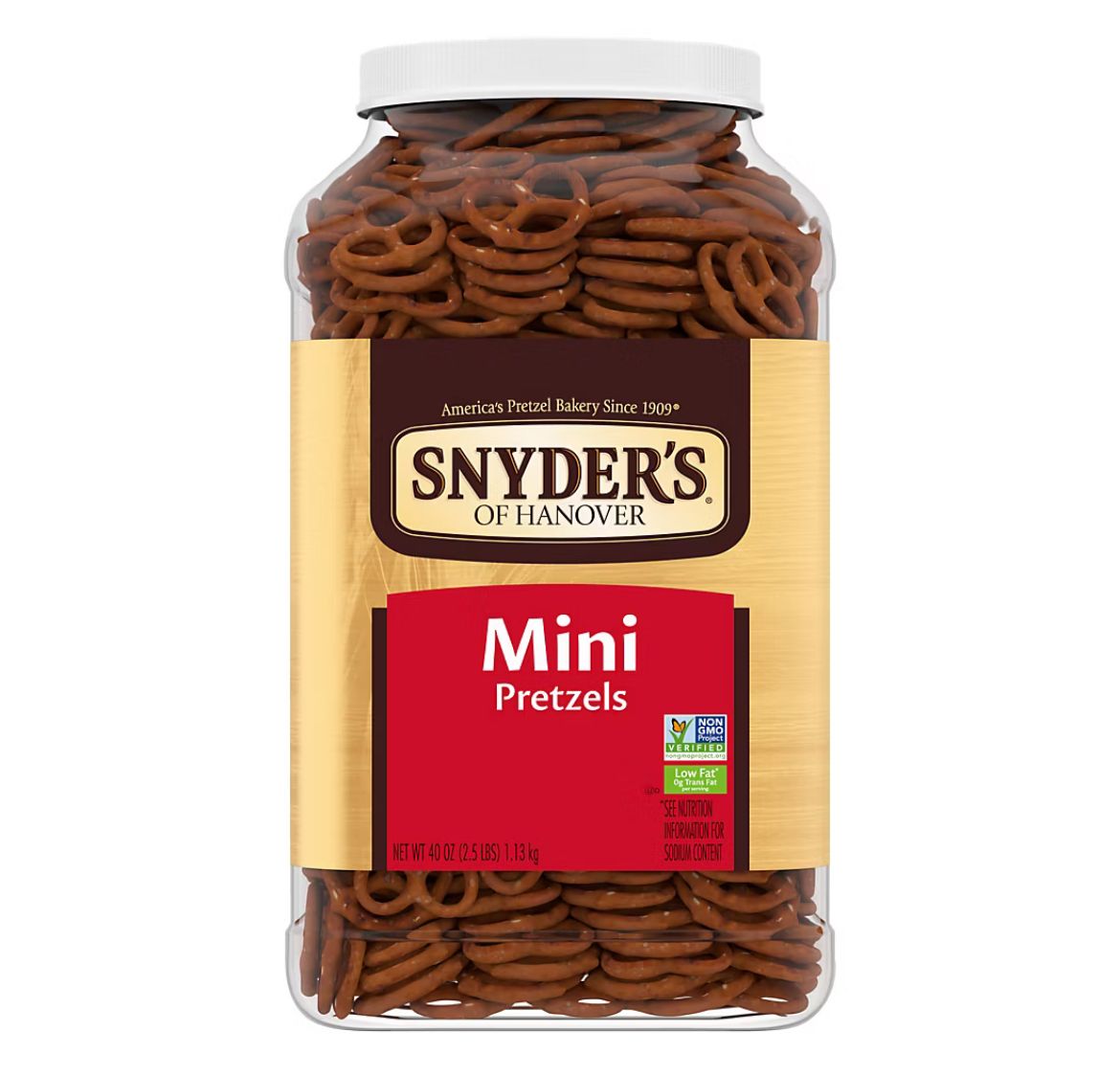 Snyder&#39;s of Hanover Mini Pretzels Canister, 40 oz.