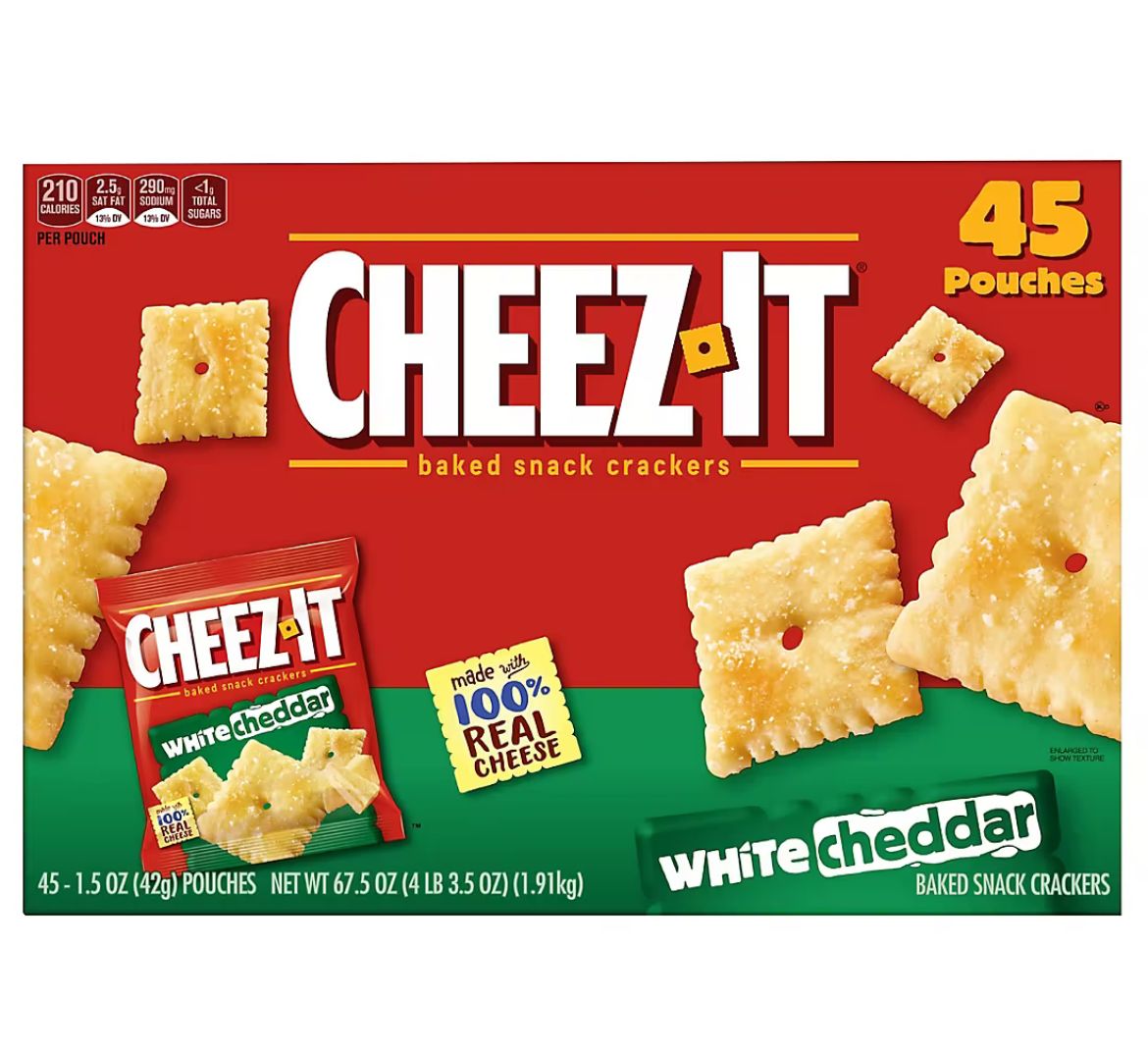 Cheez-It White Cheddar Baked Snack Packs, 45 pk