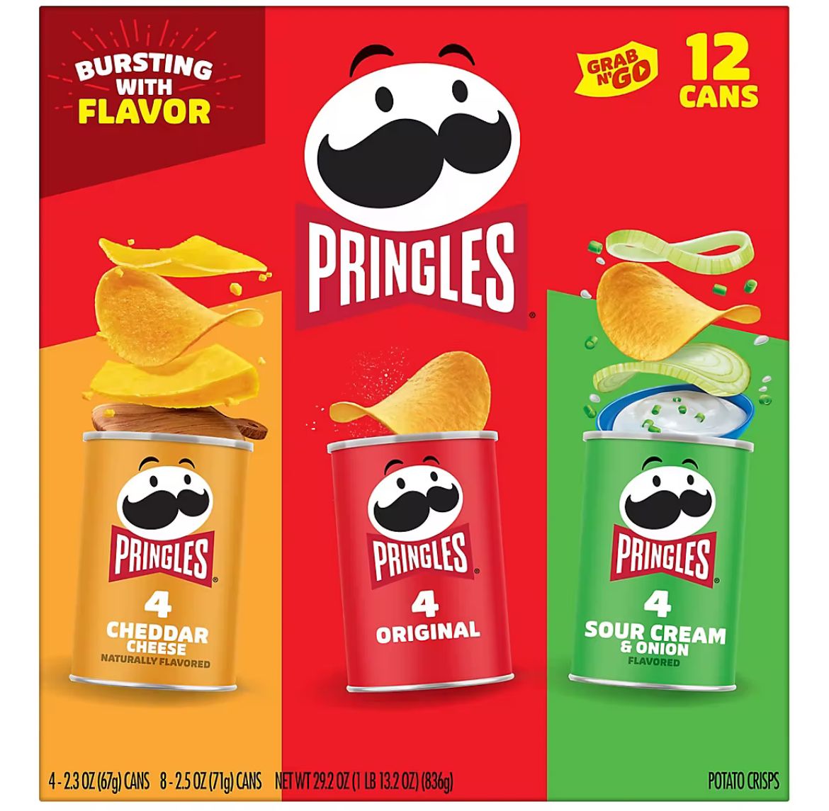 Pringles Variety Pack Grab N&#39;Go Cans, 12 pk.